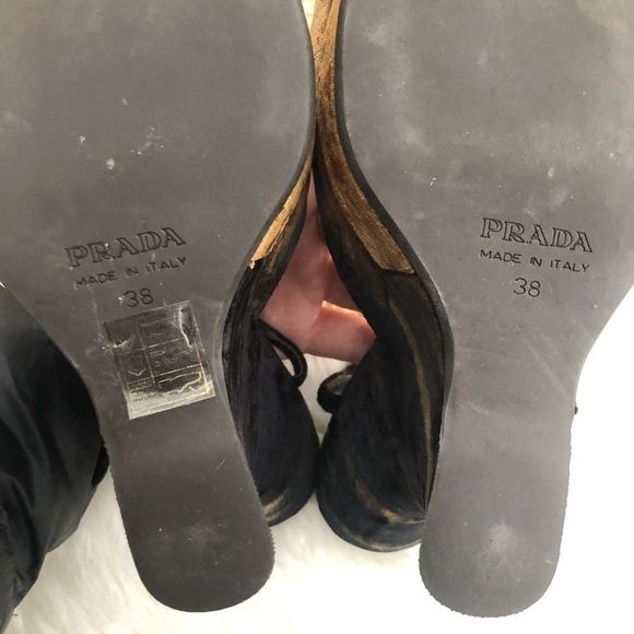 Prada Velvet Wedge Sandals - Picture 15 of 15